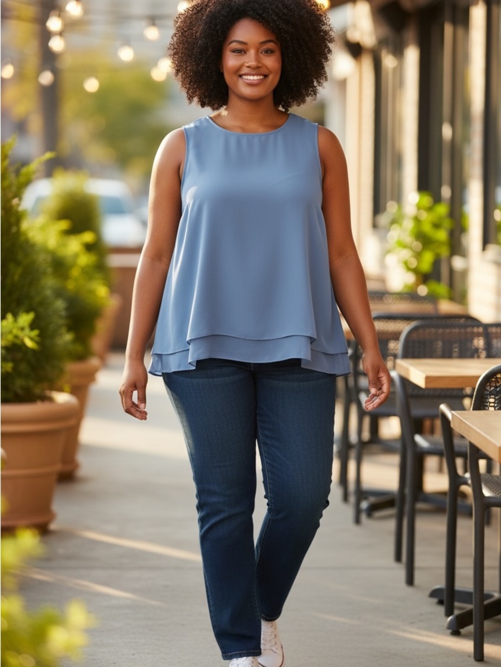 Anne Klein Sleeveless Blue Women's Top size xl